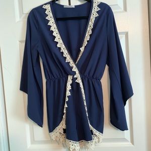 Lacy Blue Romper/jumper
